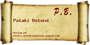 Pataki Botond névjegykártya